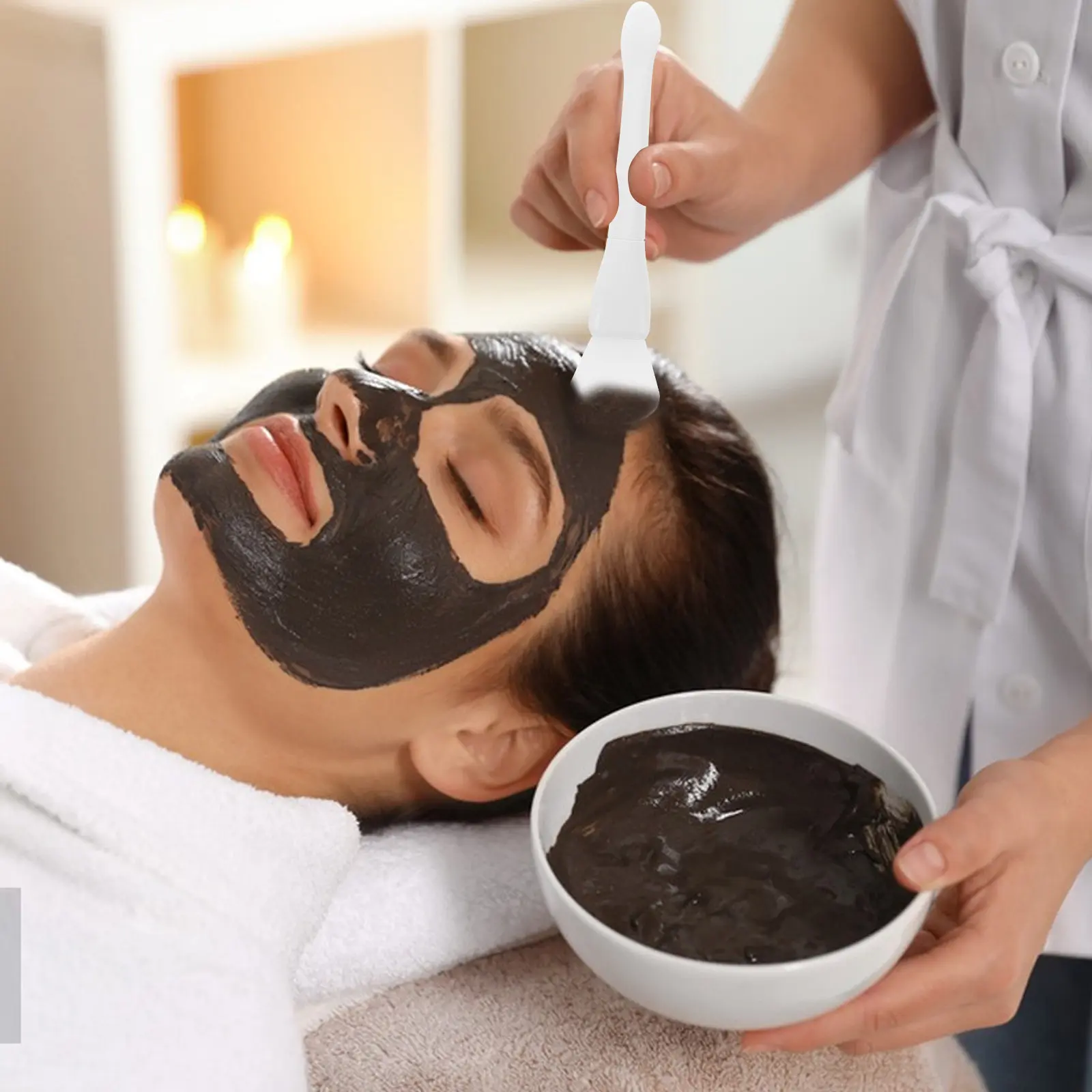 Dual-Ended Silicone Face Mask Brush Reusable Facial Mask Applicator Tool Fish Tail Design for Precise Clay Mud Cream Application