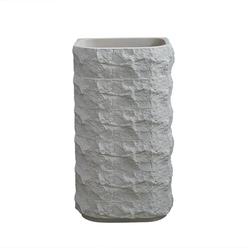 

Outdoor courtyard column basin integrated floor-to-ceiling balcony hotel wash basin
