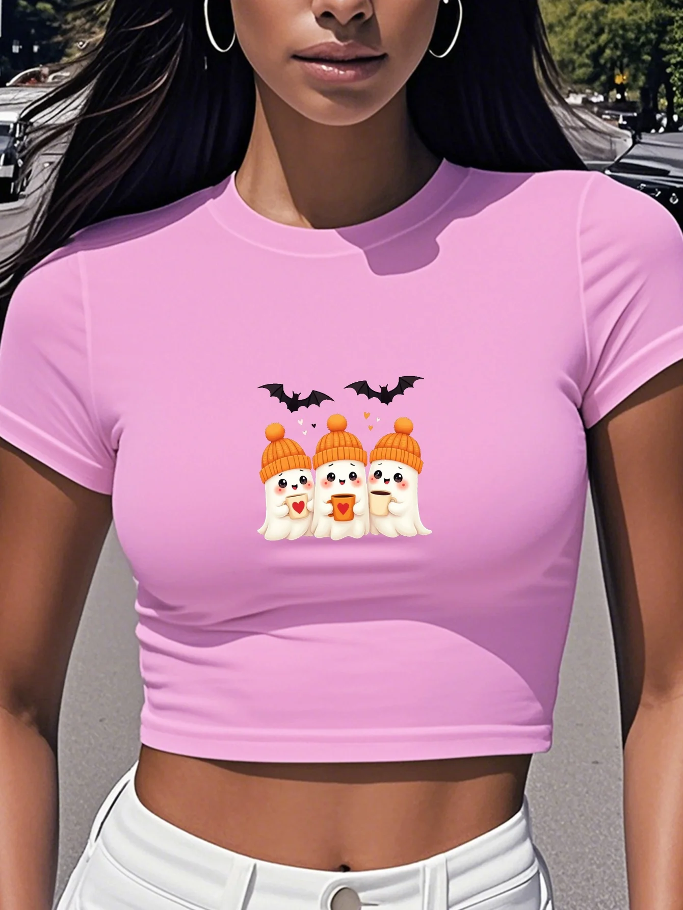 

Женский укороченный топ Y2K в темном готическом стиле с рисунком, футболка с короткими рукавами и принтом «Скелетные руки», сексуальный уличный костюм в стиле хип-хоп на Хэллоуин