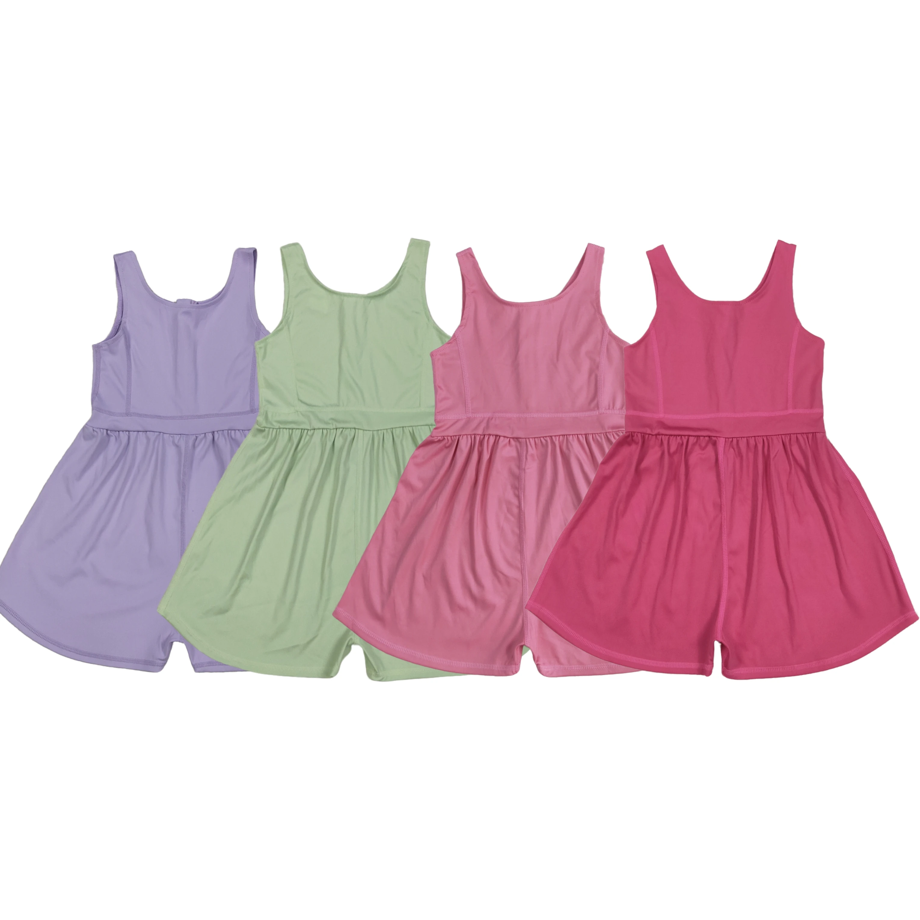 Wholesale Sibling Baby Girls Sleeveless Yoga Bell Jumpsuits Toddler Kids Children Clothes Infant Overalls Pants Active Wear