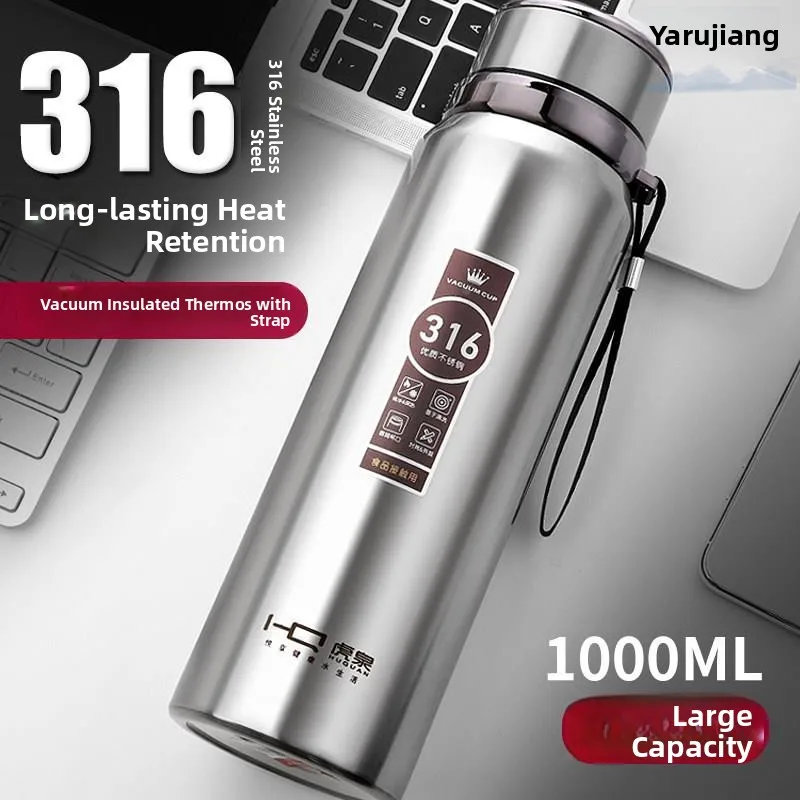 

Thickened Stainless Steel Insulated Travel Mug Portable Fashion Simple Vacuum Tea Cup for Men Office Use Military Green