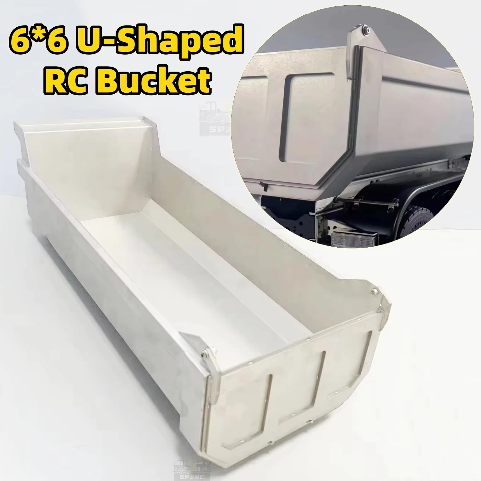 

Bucket 6*6 U-Shaped Stainless Steel For 1/14 Tamiya RC Scania 770S MAN Benz Volvo Romote Control Trailer Dump Truck Toy Parts