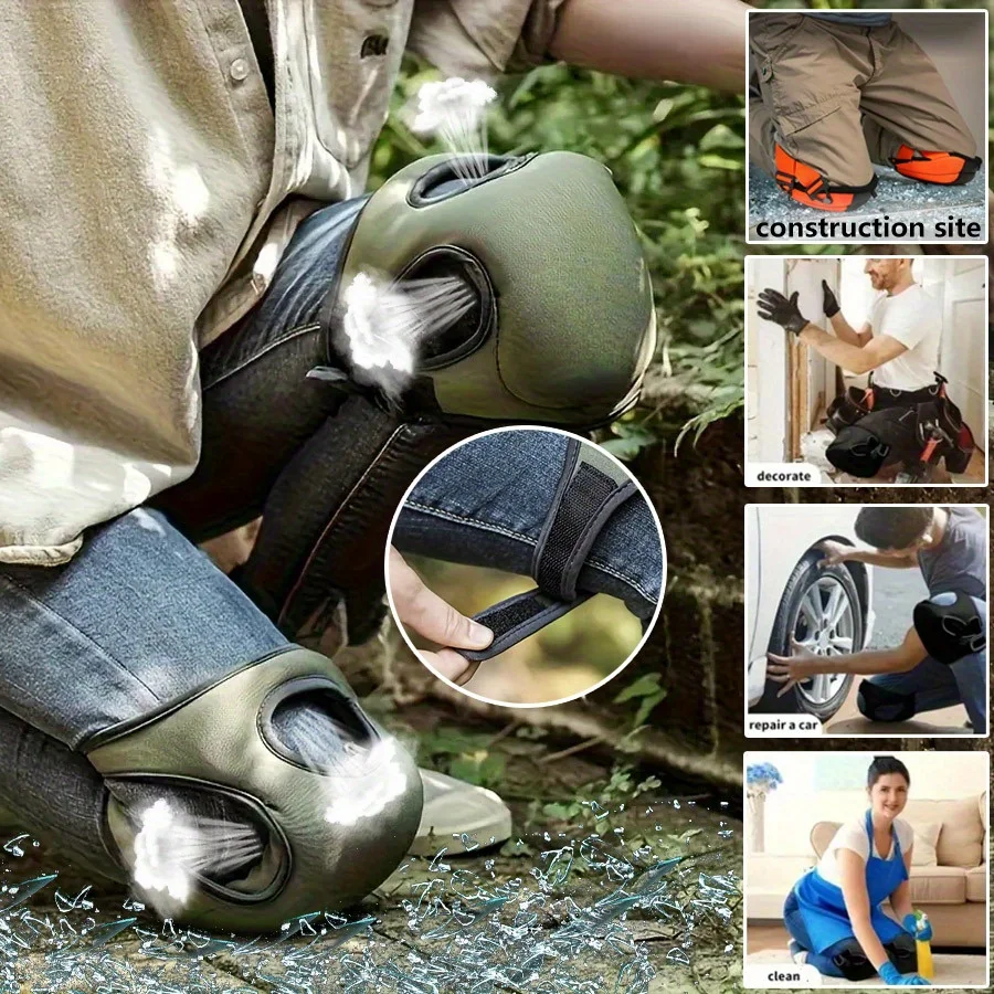 Gardening Knee Pads with Memory Foam, Adjustable Anti-Slip Knee Pads for Men Women, Kneeling Protection for Garden Cleaning Work
