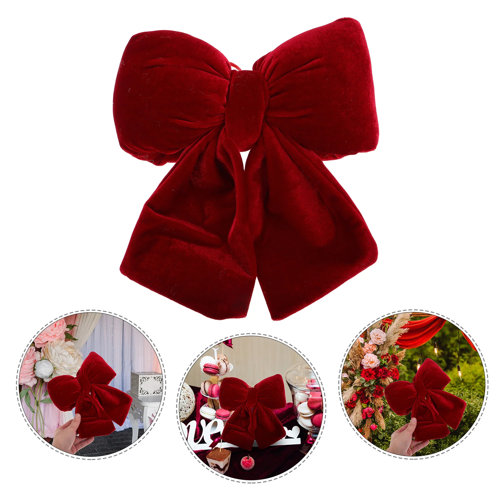 

1pcs Red Bow Wall Holiday Tree Decoration Hanging Decor Butterfly Knot For Christmas Wedding Party Home Holiday Decoration