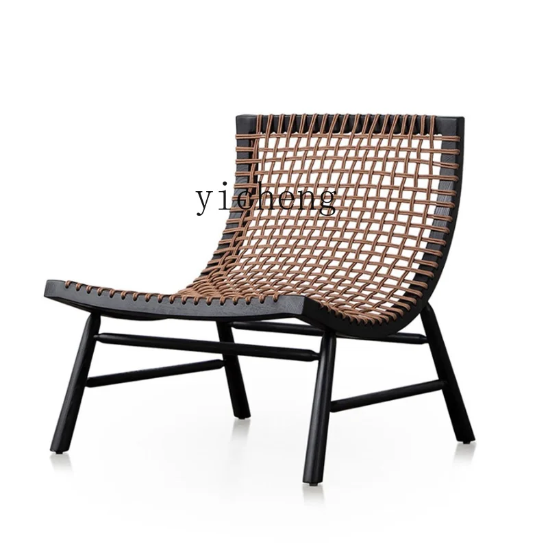 

Tqh Balcony Leisure Chair Designer Modern Minimalist Rope Woven Couch Armchair B & B Home Lazy Recliner