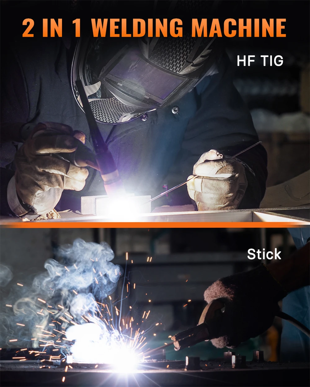 TIG Welder 200A HITBOX TIG200 3 in 1 HF TIG MMA ARC Stick IGBT Inverter Welding Machine Arc Force Hot Start Outdoor Home DIY
