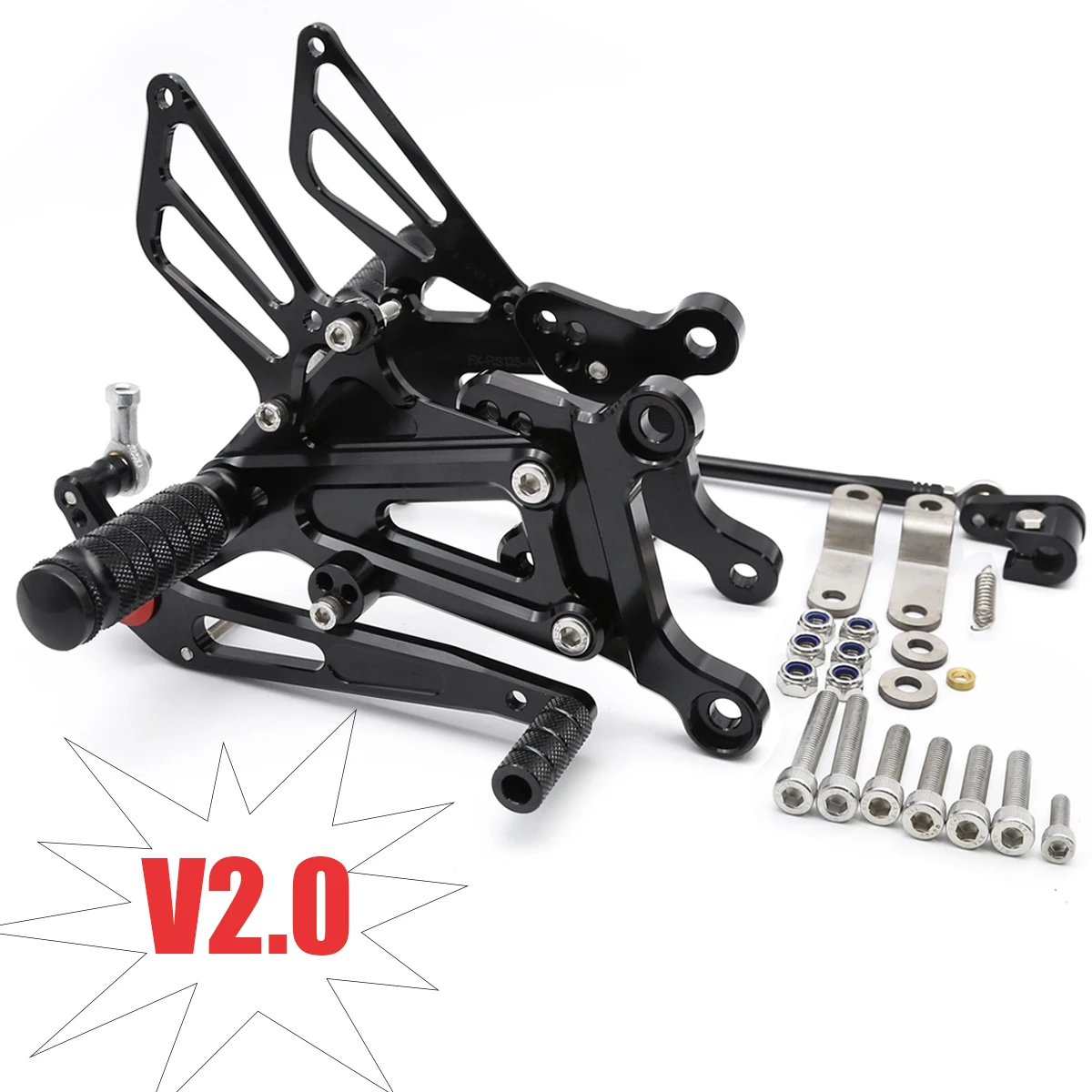 For Aprilia RS125 2T RS 125 2001-2008 2009 2010 2011 2012 2013 CNC Aluminum Rearset Footpeg Footrest Rear Set Pedal Version 2.0