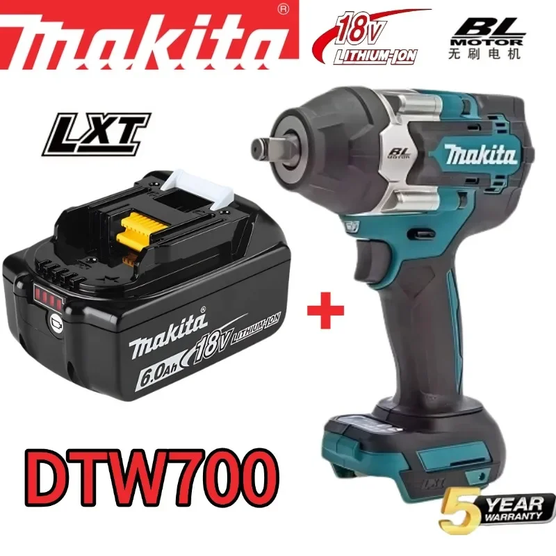 

Аккумуляторный ударный гайковерт Makita DTW700, 18В, бесщеточный двигатель, 1000Нм, с регулировкой скорости, высокая эффективность, прочный, с функцией автоматической остановки