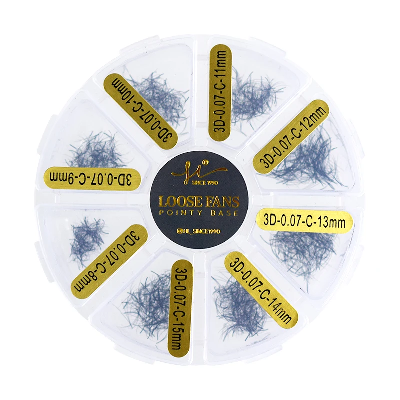 H&L since 1990  3--14D Mixed Length Sharp Stem Slim Base Cluster Premade Fans type  Volume Fans Eyelash Extension
