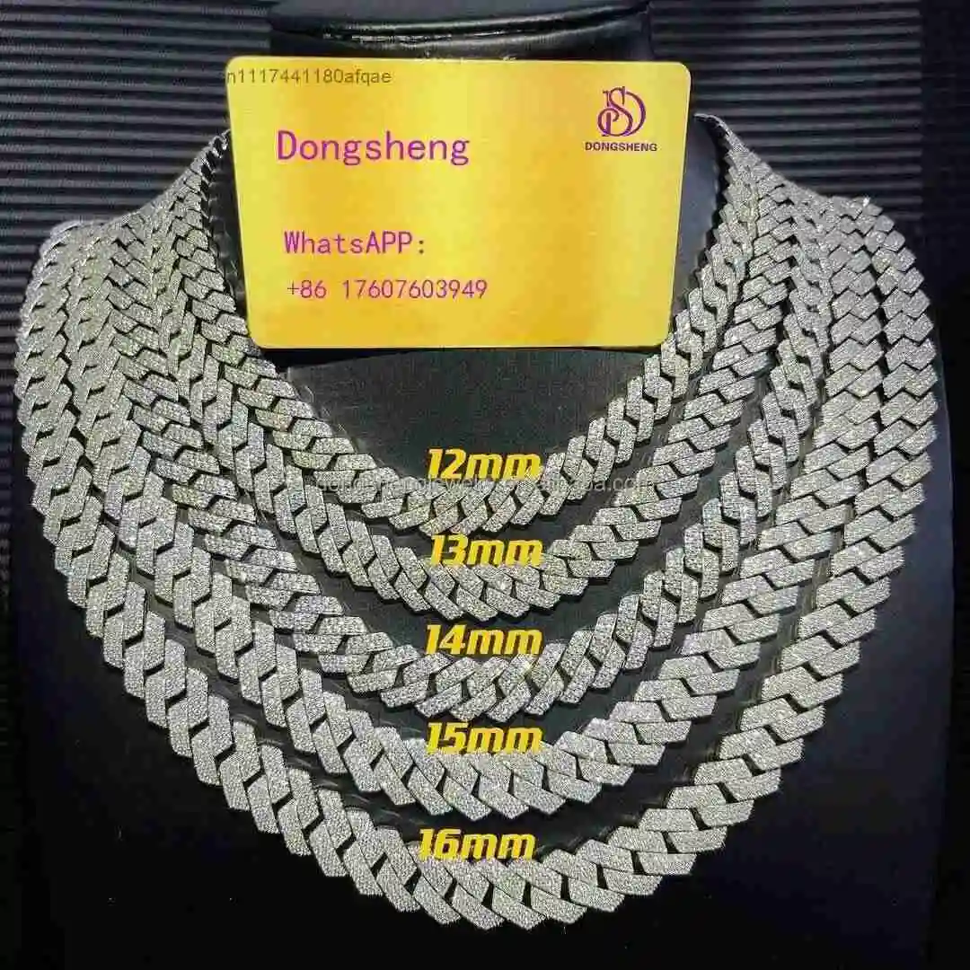 Fashion 2025 Pass Diamond Tester 925 Silver 18K Gold Cuban Link Necklace Iced Out Hip Hop Jewel Vvs Moissanite Chain.