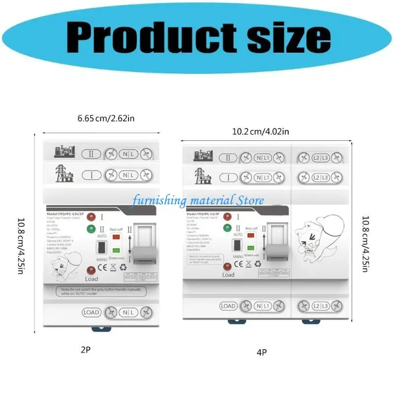 Y5GD Double Power Automatic Transfer Switches 63A Haupt-Backup-Versorgungsschalter