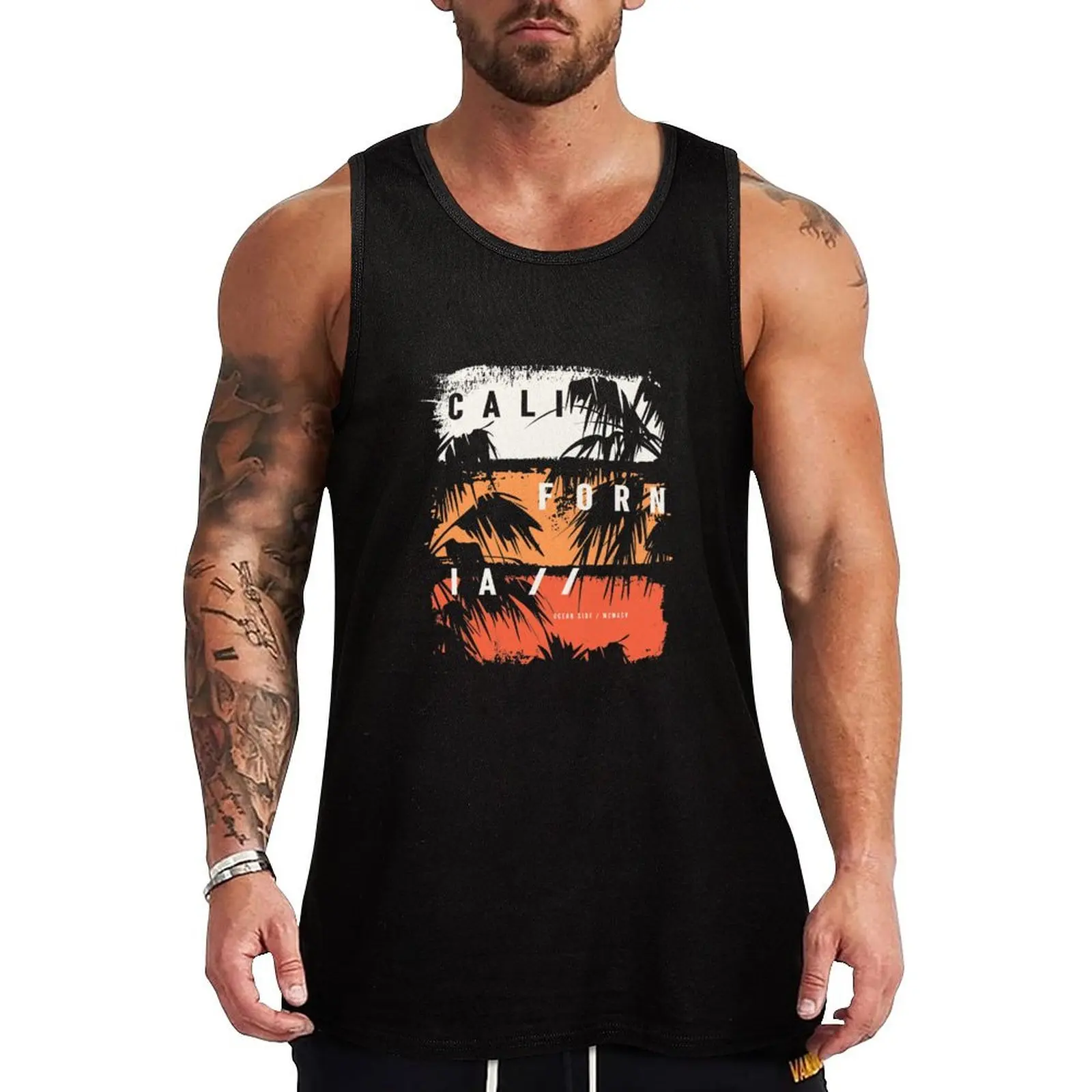 CALIFORNIA PALM TREES GIFT IDEA Camiseta sin mangas básica y sencilla de algodón suave