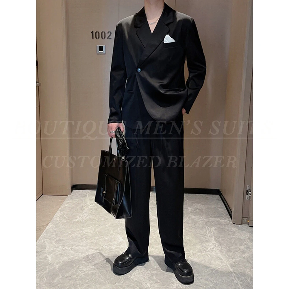 

Luxury Wedding Men Suits Elegant One Button Notch Lapel Slim Fit Male Clothing High Quality 2 Piece Jacket Pants Costume Homme