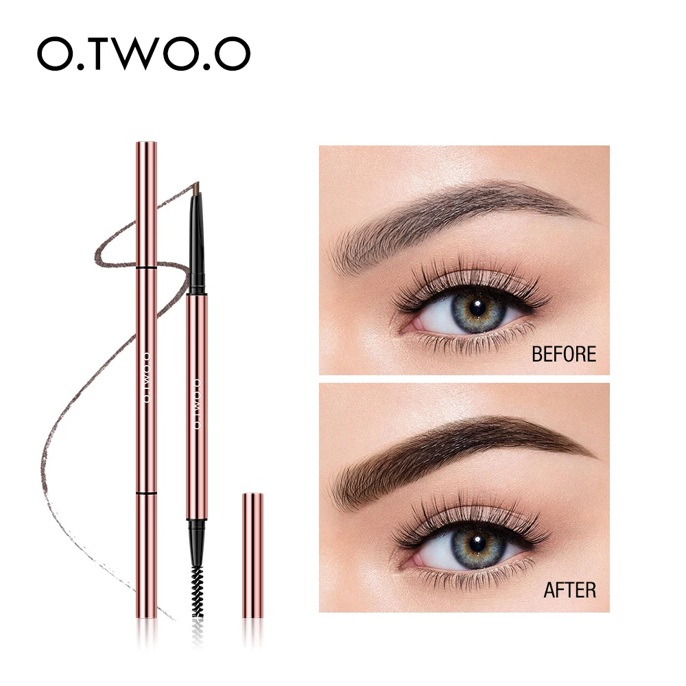O.TWO.O ดินสอเขียนคิ้วกันน้ําธรรมชาติ Long Lasting Smooth เติม Fluff Blendable Shaping สูง Pigment Brow ดินสอแต่งหน้า