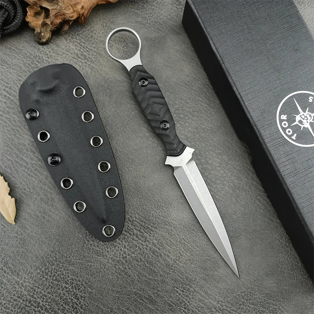 Portable Toor Specter Phantom Fishing Fixed Knife D2 Blade G10 Handle Outdoor Tactical Military Knives EDC Tool with Sheath