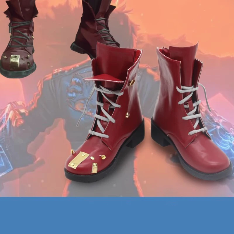 

Vi Cosplay Shoes Game Arcane 2 Red boots Halloween Pole Play Accessories Custom Made Women Girls