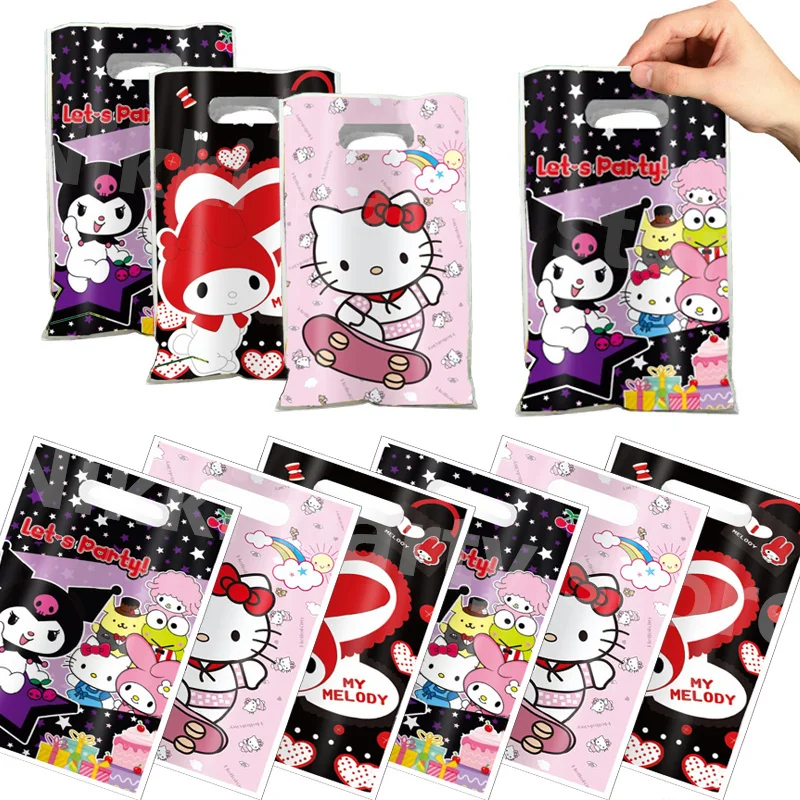 Hello Kitty Gift Bag 16.5*25cm My Melody Cinnamoroll Kuromi Candy Bag Loot Bag Birthday Decorations Kids Toys Gift Party Favors