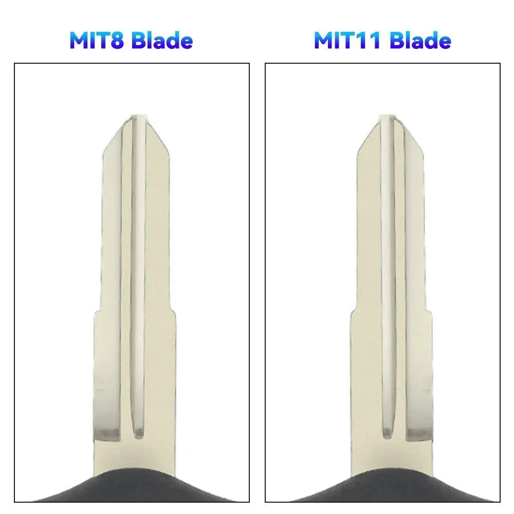 KEYYOU 10 unids/lote carcasa para llave remota 2 botones para Mitsubishi Outlander Grandis Pajero Lancer carcasa para mando a distancia de coche sin cortar