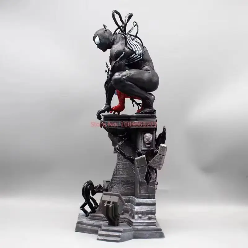 38 cm Marvel Spider Man Venom Symbiosis Action-figuren Hocken Position Leuchtende Modell Anime Peripherie Dekor Figur Ornament