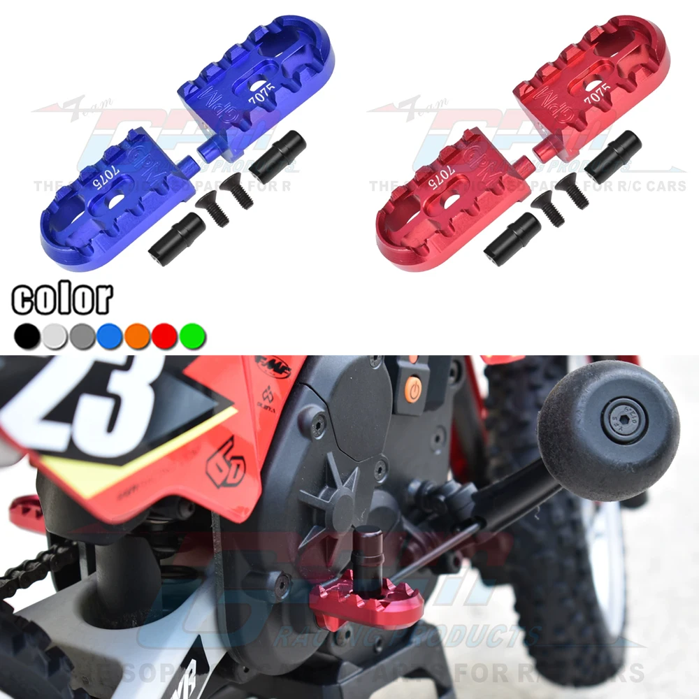 Pédales de repose-pieds en métal GPM LOS261006 pour moto LOSI 1/4 PROMOTO-MX LOS06000 LOS06002 Accessoires de mise à niveau