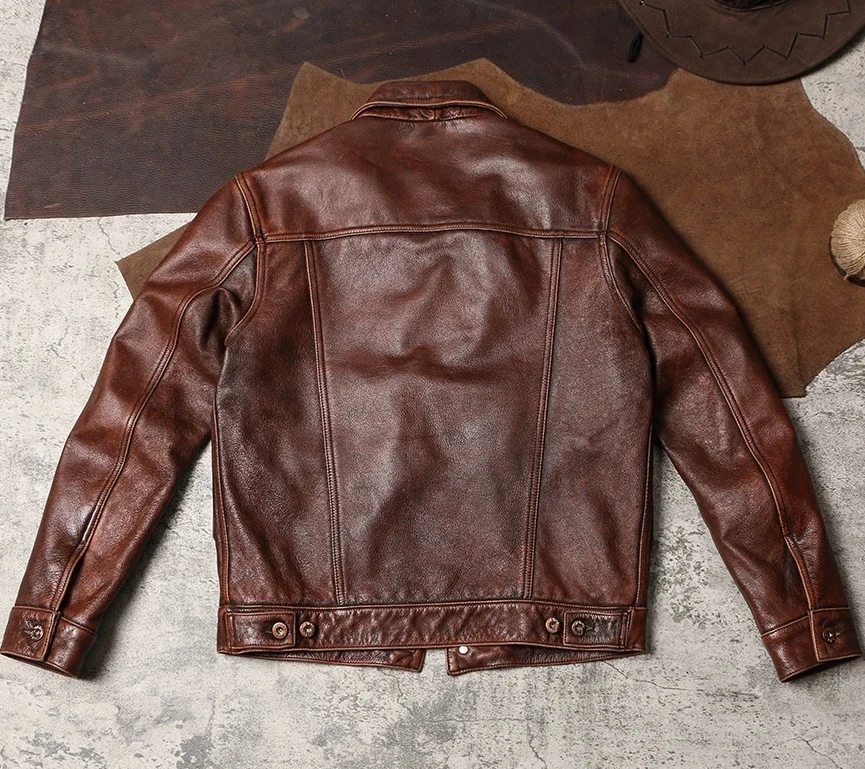 DSC680 Super Top Quality Heavy Genuine US Cow Leather Slim Classic Cowhide Stylish Rider Jacket