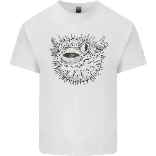 A Pufferfish Puffer Illustration Mens Cotton T-Shirt Tee Top