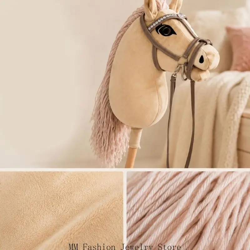 Pretend Play Horse Toy with Easy Grip Horse Head and Pink Accent, Prop for Stage Use, Photos and Role D0UB
