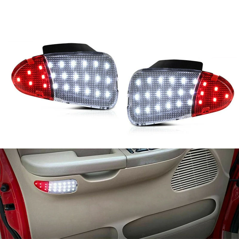 1 para lamp wewnętrznych LED do paneli drzwiowych dla 1997-2004 F150 F250 Light Duty Akcesoria samochodowe