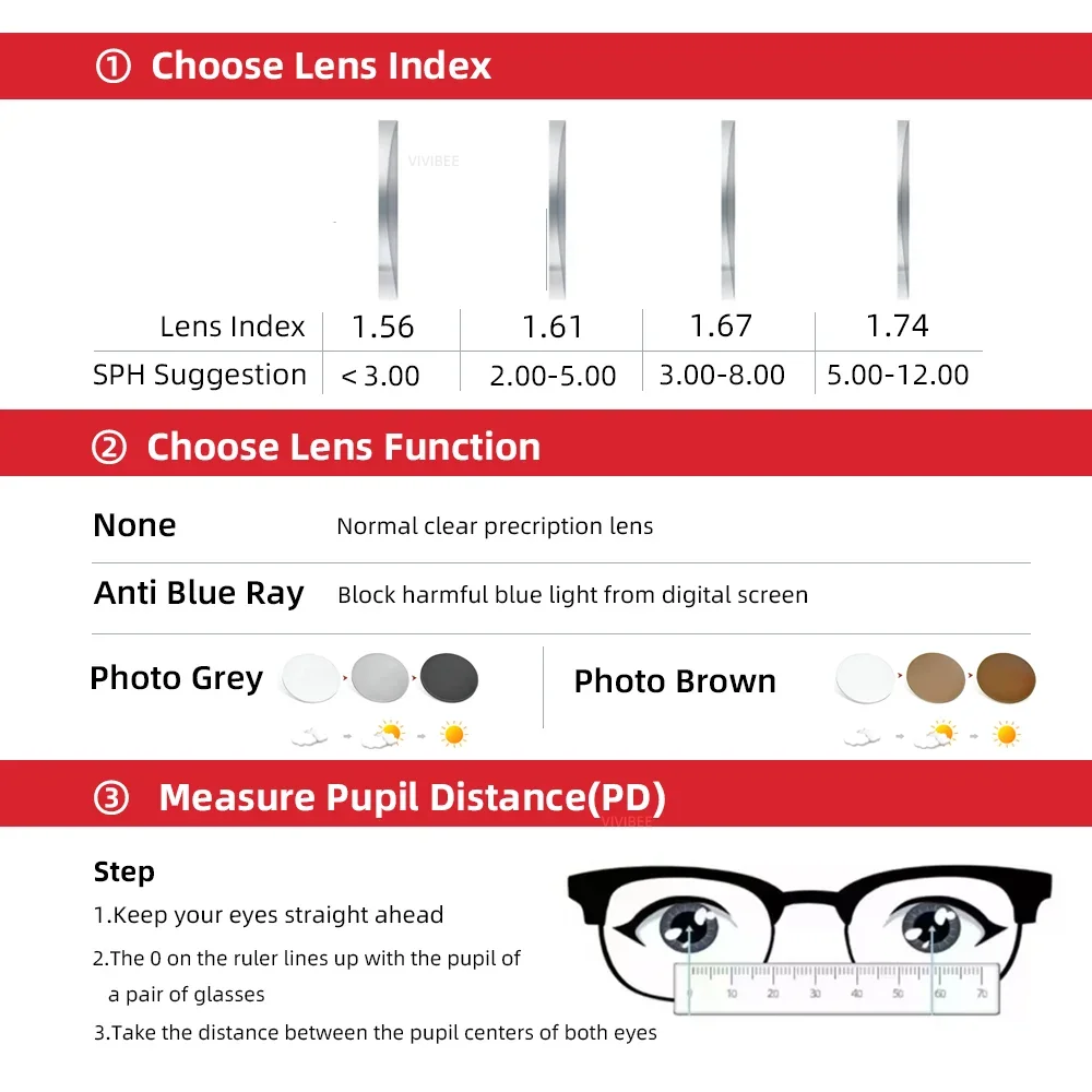 VIVIBEE نظارات طبية مخصصة شبه بدون شفة 3 في 1 مشبك مغناطيسي على النظارات الشمسية المستقطبة من التيتانيوم النظارات البصرية