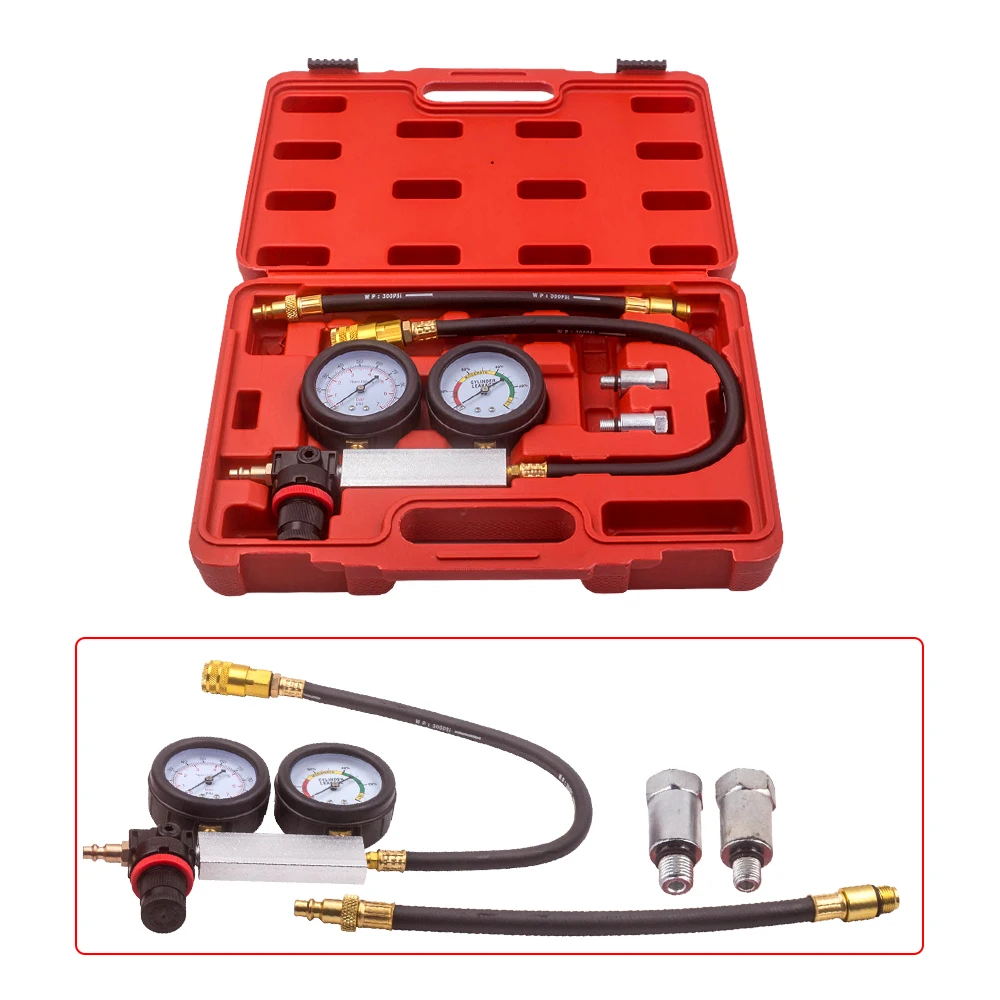 

Cylinder Leak Tester Detector Petrol Engine Compression Leakage Leakdown Kit Set