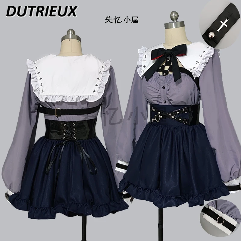 Damen 2 Stück Sets japanischen Stil Cosplay Kleidung Mode neue Frühling Herbst lässige Outfits Langarm Top und Rock Set