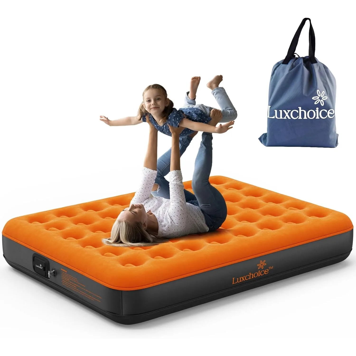 

Air Mattress with Built-in USB Rechargeable Pump Camping Inflatable Mattress Portable Blow up Mattress Air Bed Guest Bed