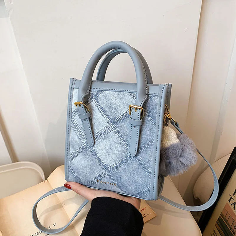 

Маленькая модная женская сумка-тоут через плечо из искусственной кожи, сумка-мессенджер, маленькая сумочка, простая дорожная женская квадратная сумка на плечо