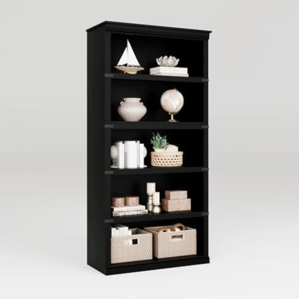 5 Tier Bookcase, Farmhouse Book Shelf with Storage Open Display Bookshelves, 67.4