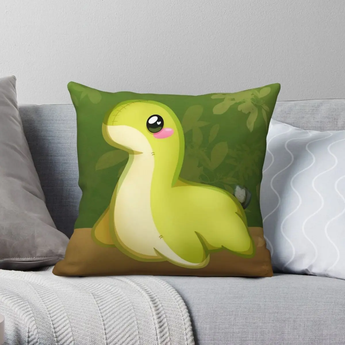 وسادة مربعة مزخرفة مع سحاب لوسادة السرير ، بوليستر كتان ونمط مخملي ، غطاء وسادة Nessie ، قمة الأسوار #1