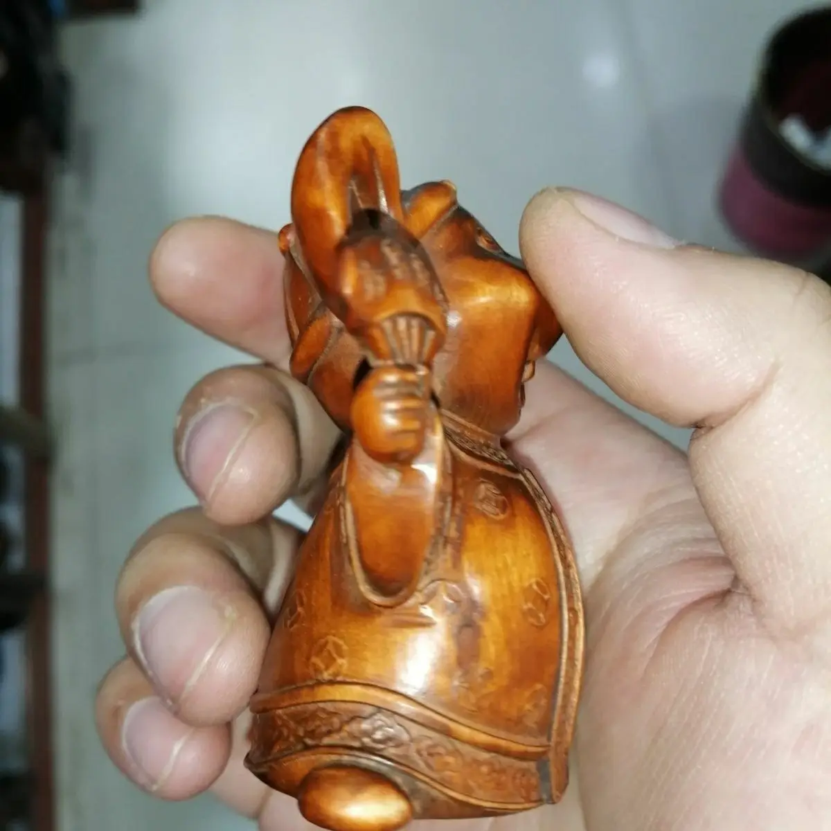 Hand Carved Wood Fortune Mouse rat Statue Figurine Desktop Ornaments Home Decoration Crafts Tea Pet Decor