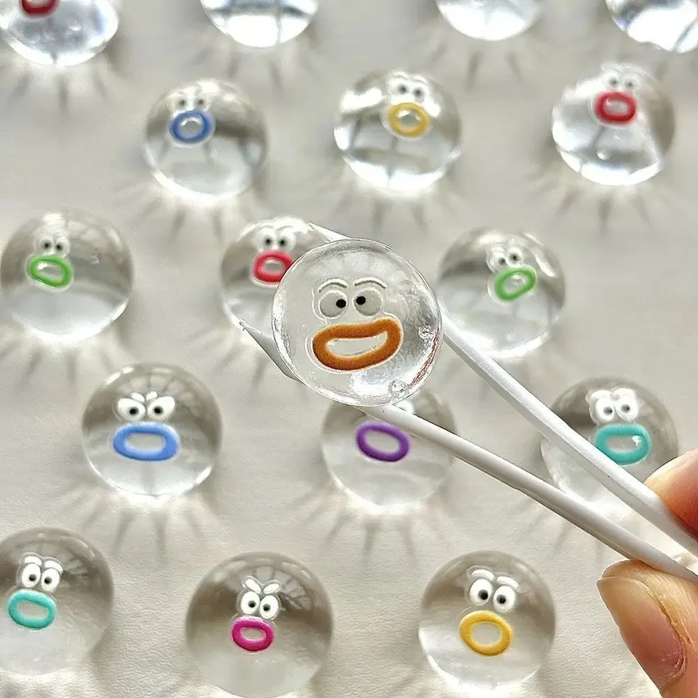Cute Transparent Cartoon Expression Squishy Balls, Soft Mud Texture Slow Rebound Squeeze Stress Relief Fidget Vent Toys