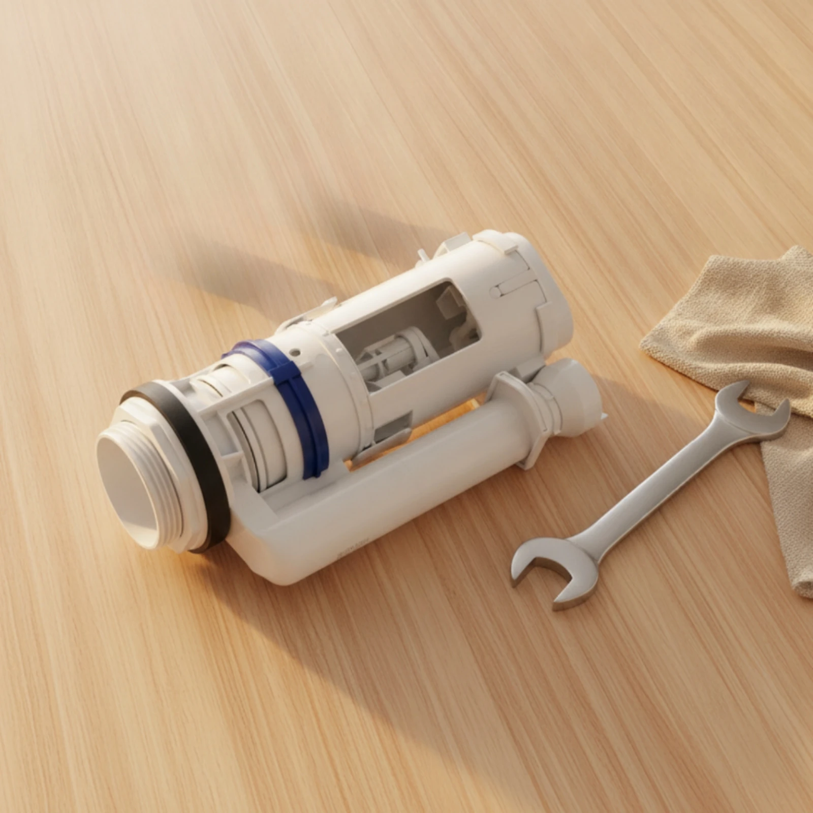 Toilet Flush Valve with Push Button Water-Saving Toilet Tank Flush Valve Hardware Easy to Install Leak-Proof for Homeowners