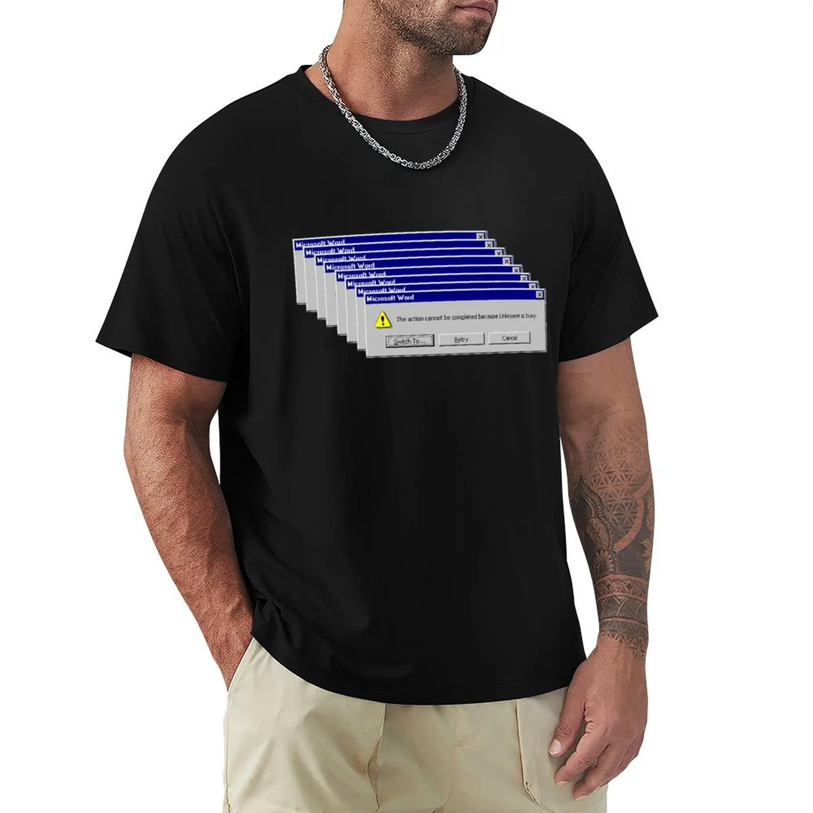 windows 98 error message T-Shirt blanks plus sizes men graphic tees