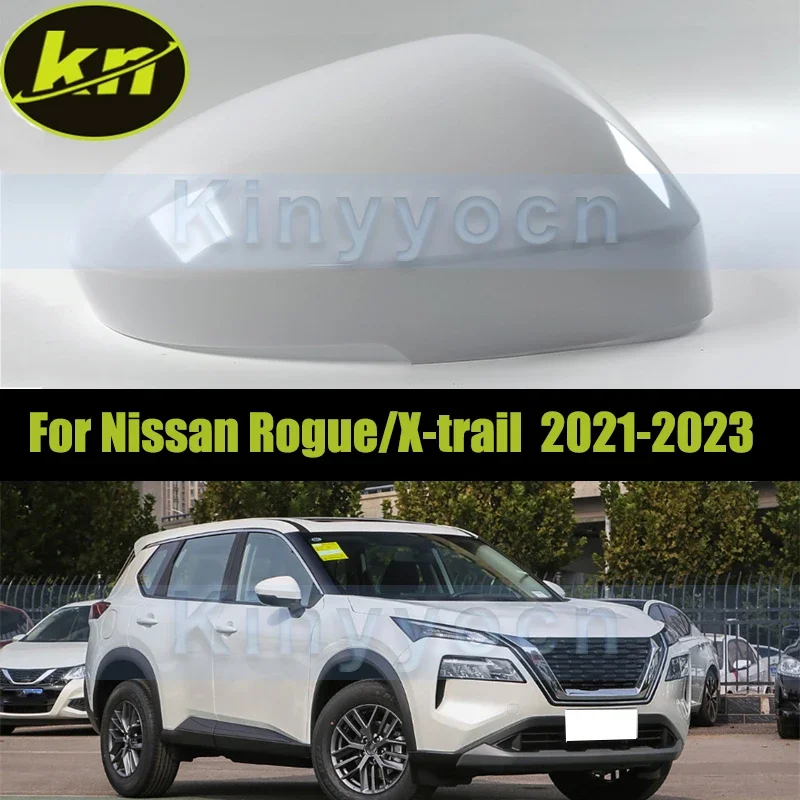 

White Side Mirror Cap For Nissan Rogue/X-trail 2021-2023 Rear View Mirror Lid Shell Rearview Mirror Cover Lid