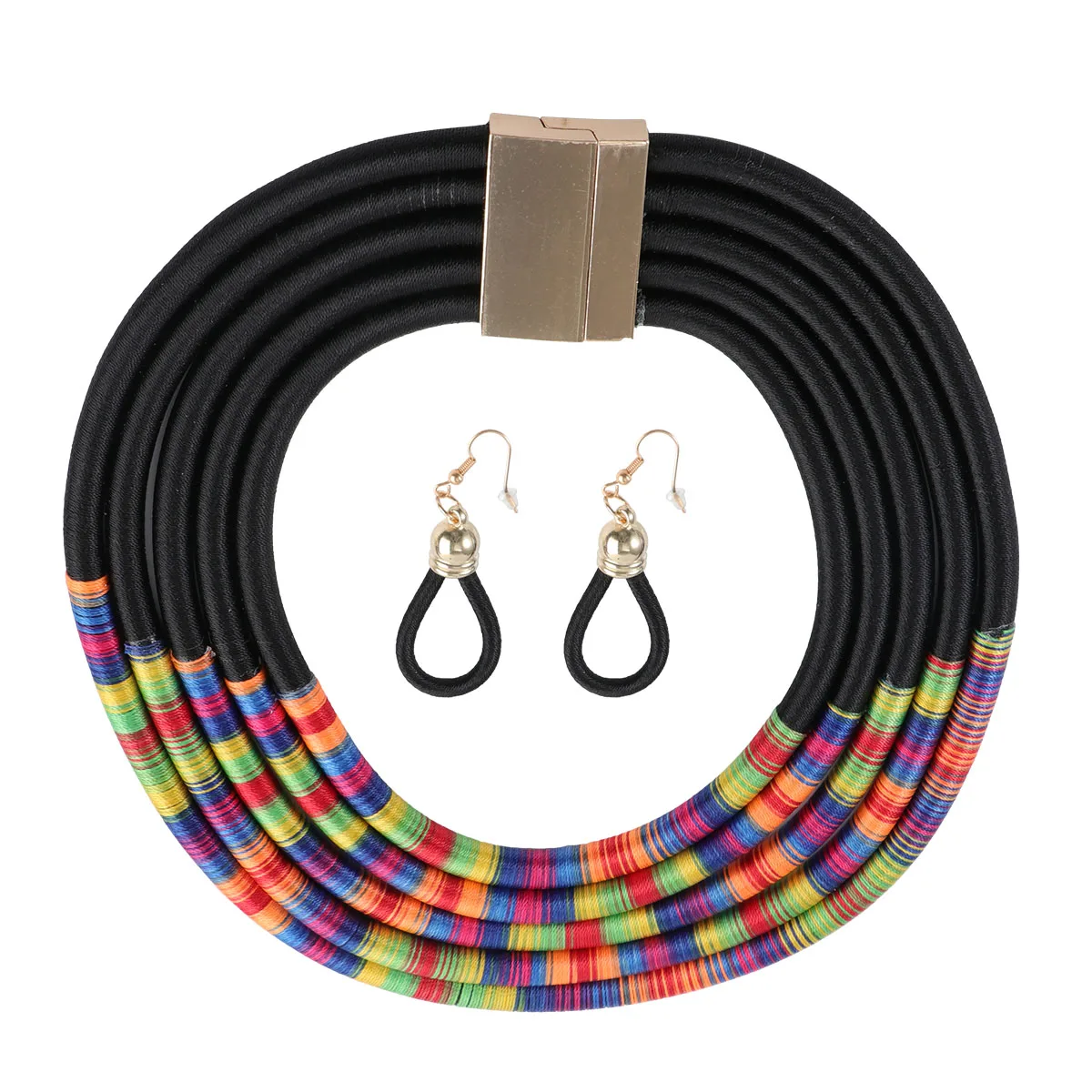 

African Style Set Red Magnetic Buckle Choker Magnetic Buckle Necklace Necklaces Bracelets Women Jewelry Gift