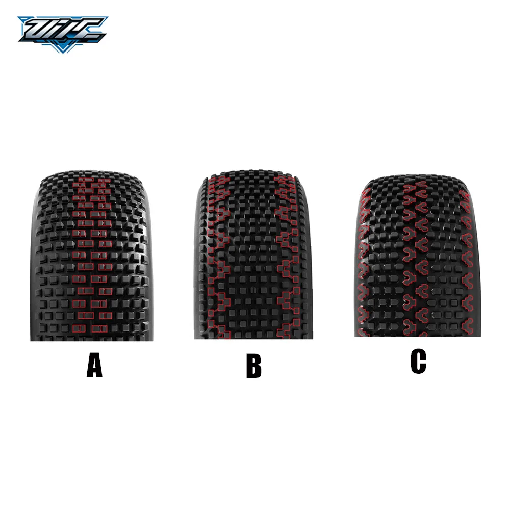 4Pcs 1/8 RC Buggy Racing Tires 115mm OD 17mm Hex Rubber Tyres for XRAY Kyosho Arrma Losi Serpent Hongnor Team Associated RC Car