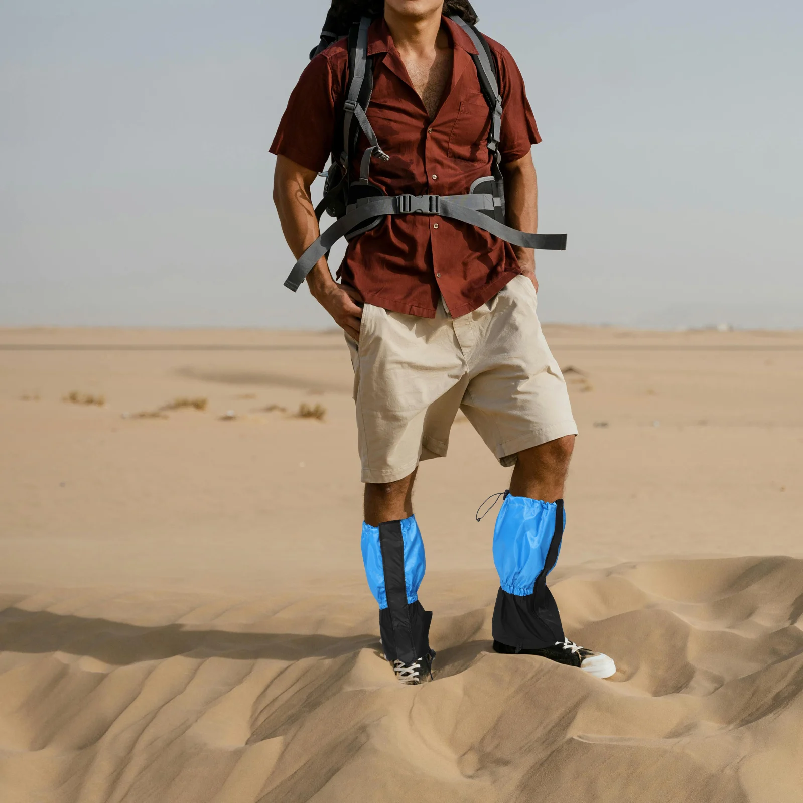 

1 Pair Hiking Gaiters Waterproof Sand Proof Leg Protectors Adjustable Elastic Leggings For Hiking Hunting Snow Desert Trekking