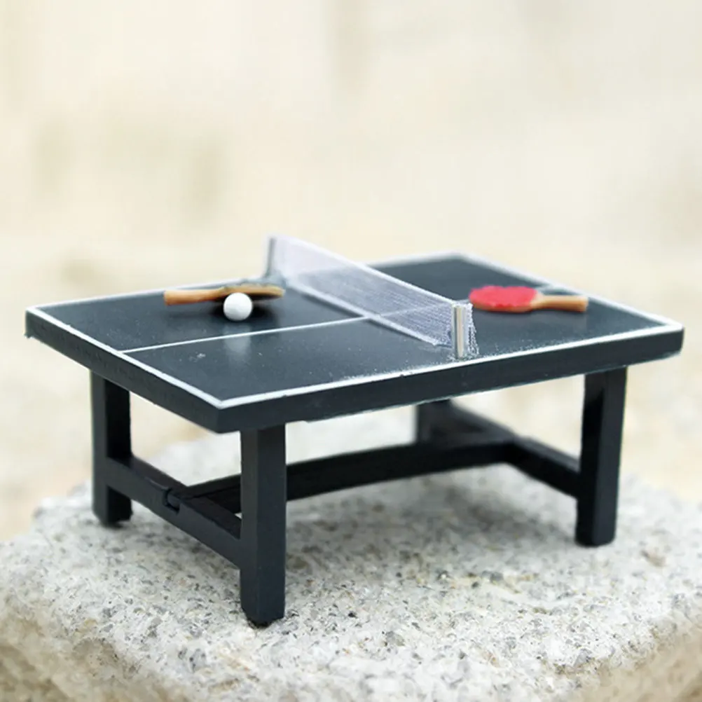 

1 Set Miniature Table Tennis Table Toy Fun Indoor Game Mini Sports Equipment Simulation Playset for Children Collectors