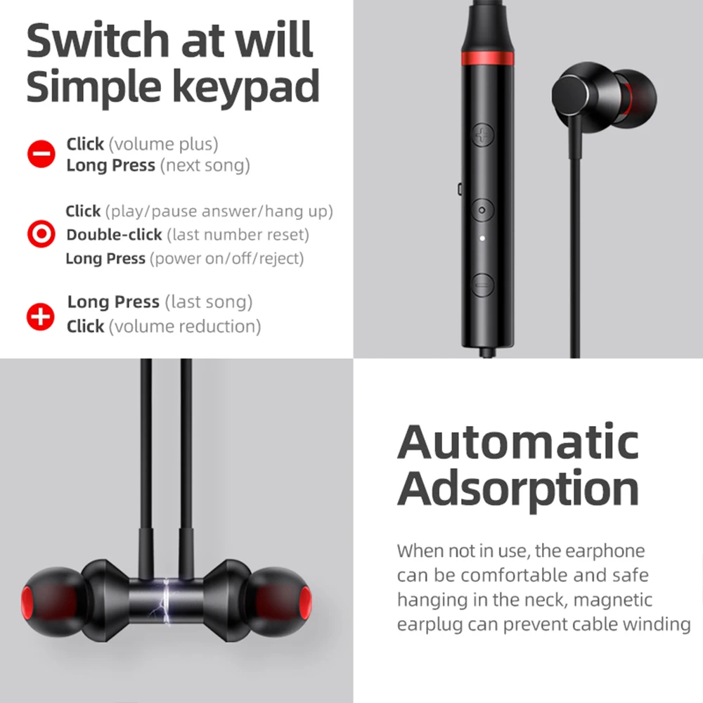 Auricolari Bluetooth Lenovo HE05X auricolari impermeabili tappi per le orecchie suono HIFI cuffie magnetiche con archetto da collo cuffie sportive