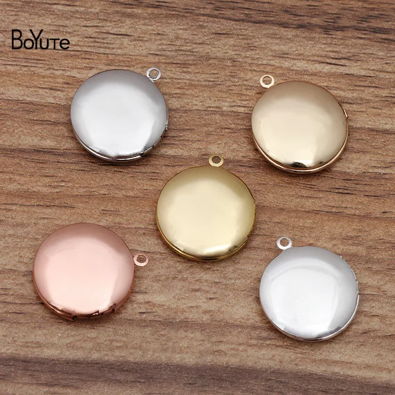 BoYuTe (10 Pieces/Lot) Round 32MM 20MM Metal Brass Plain Pendant Locket Diy Photo Locket Pendant Charms Wholesale