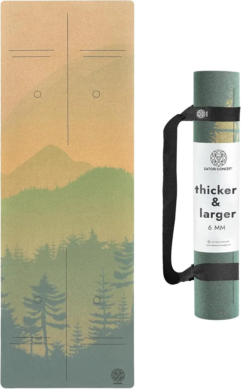 

Очень большой пробковый коврик для йоги с основой из натурального каучука, толстой подушкой и нескользящим покрытием, экологичный и устойчивый к поту.