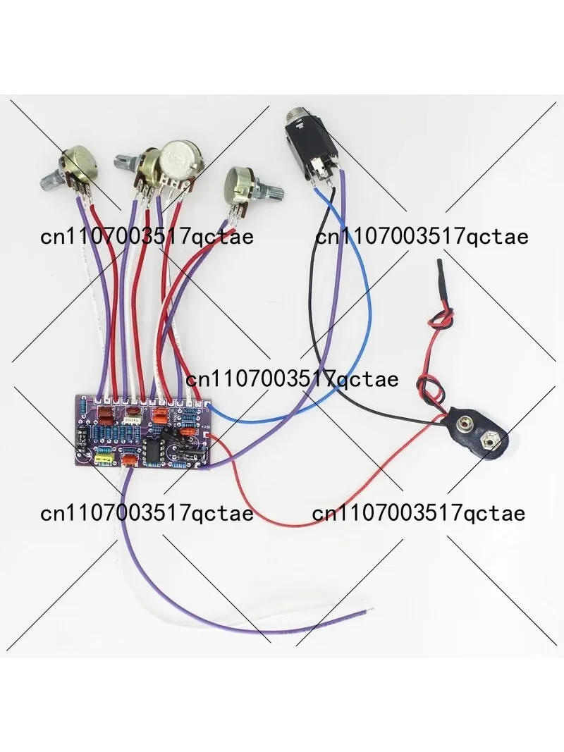 DIY Active 3-Band EQ Tonal Board for Standard Jazz Bass Guitar Modification