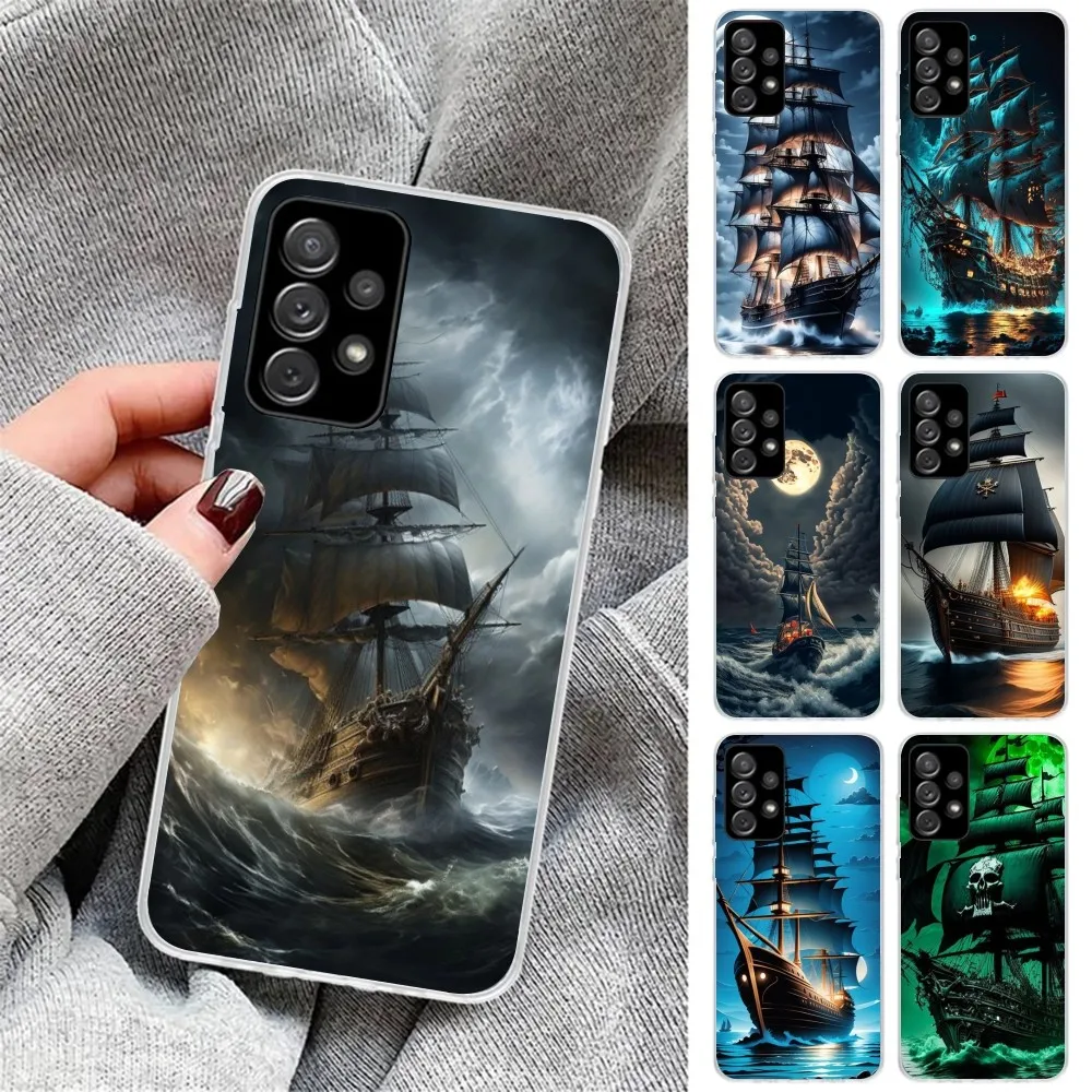 Pirate Corsair Mobile Cell Phone Case for Samsung Galaxy S23 S22 S21 Plus Ultra A12 A32 A53 Clear Phone Cover Funda