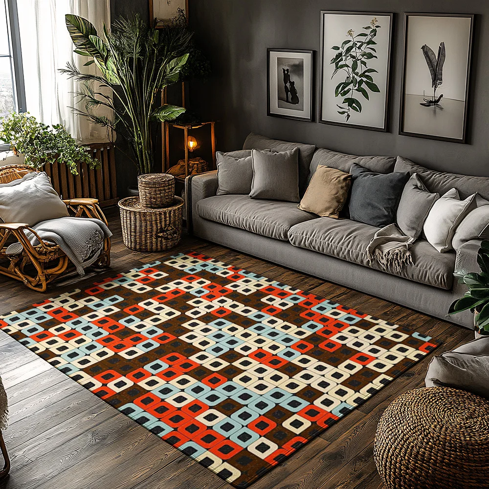 

Stylish Area Rug Non-Slip Floor Mat Modern Geometric Pattern Home Decor Living Room Bedroom Doormat Washable Indoor Outdoor Rug